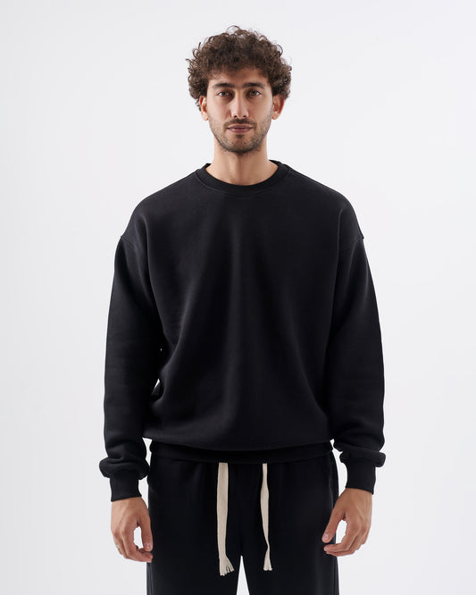 Oversized crew neck Black