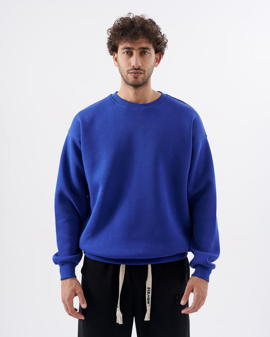 Oversized crew neck Blue