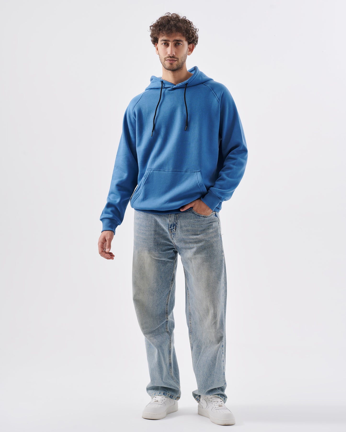 Basic light-blue hoodie