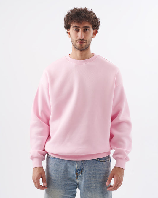 Oversized crew neck Rose